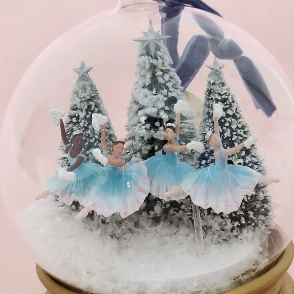Anthropologie New York City Ballet Glass Snowglobe Ornament Snowflakes  NWT - Picture 3 of 9